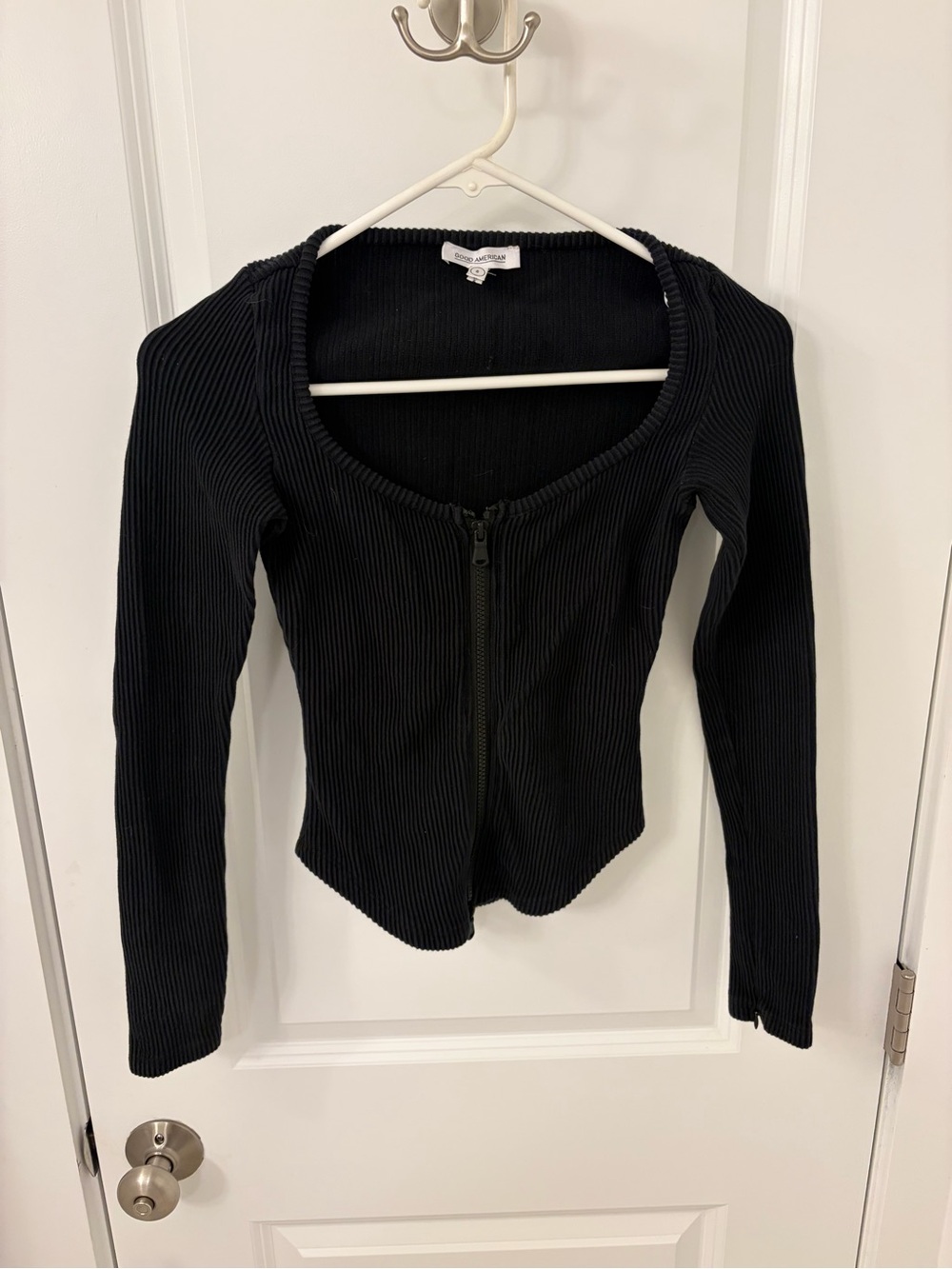 Good American Women’s Dramatic Zip Long Sleeve Top